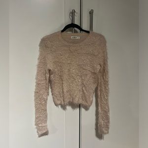 Fluffy light pink sweater